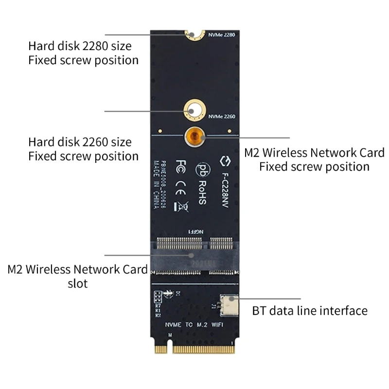 M2 Wireless Network Card NGFF M-key to A+E Key Slot Adapter for Computer M2 M-Key to M2 A+E Key or EKey Converter Drop Ship