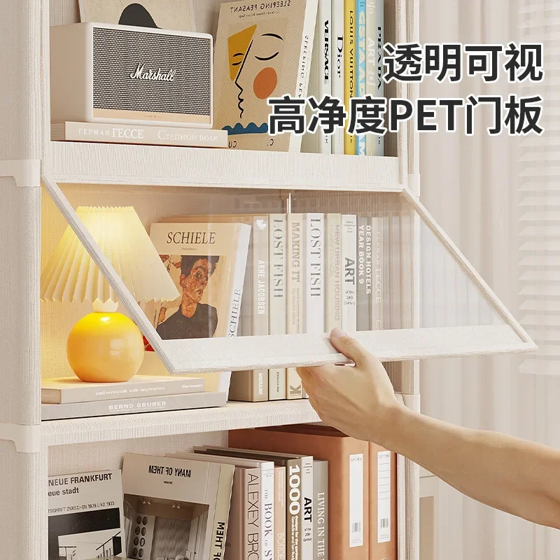 DSA Bookcase Shelf Household Book Storage File Cabinet Floor to the wall Student dormitory Dust-proof bookshelf with cabinet view 4