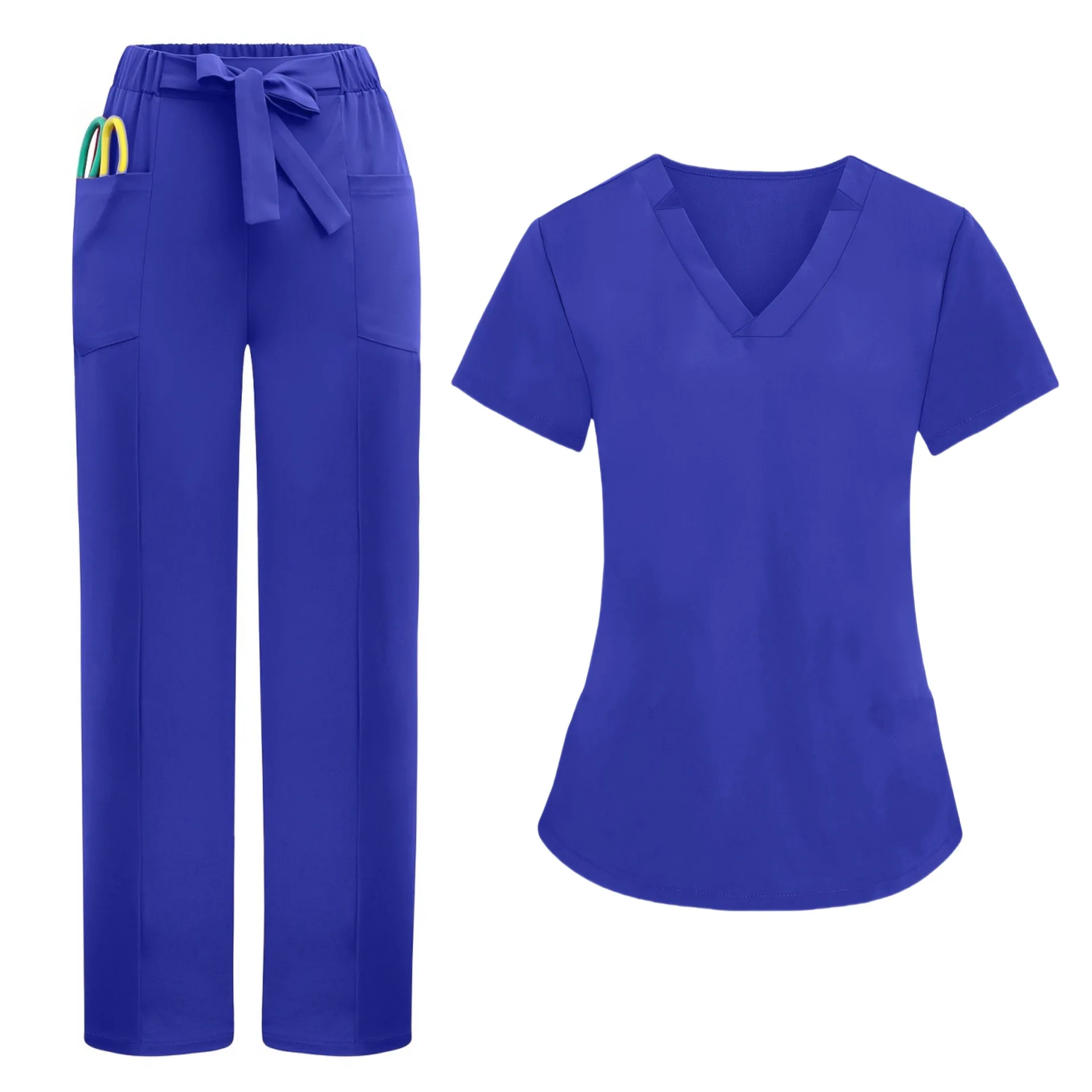 

Solid Color Doctor Nurse Work Uniform Women Hand Washing Suit Operating Room Straight Leg Pants