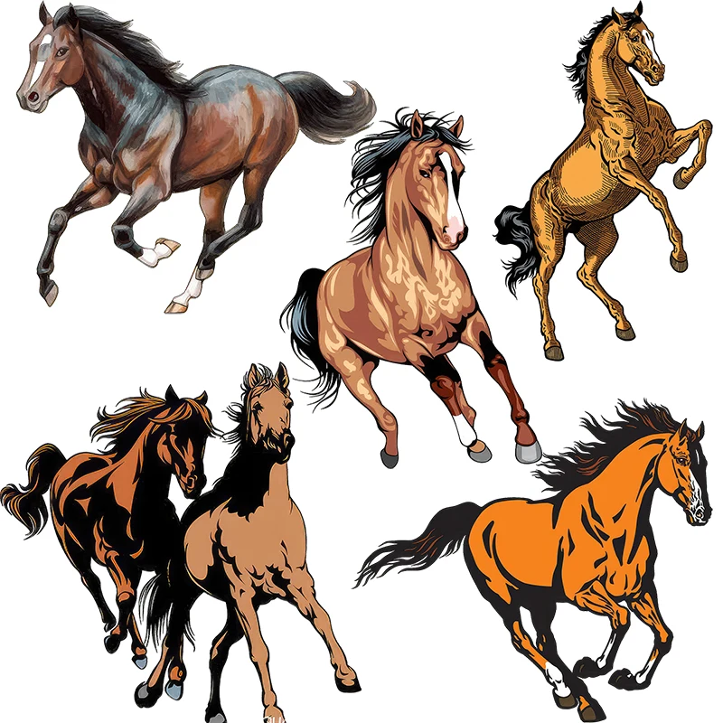 Three Ratels CC74 Running Horse Room Art Wall Sticker Self adhesive Tile Sticker Computer Decal