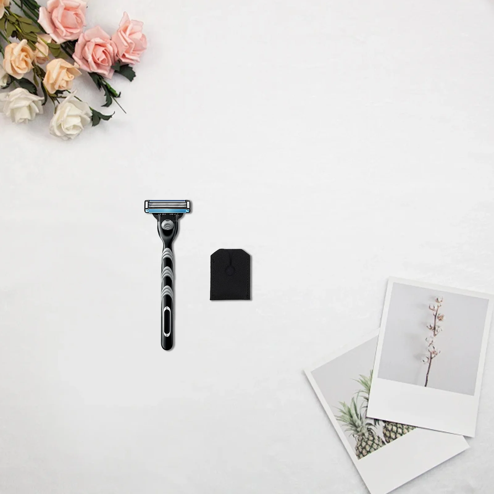 남성용 면도기 세트 스테인리스 스틸 핸들 휴대용 그루밍 키트 민감한 피부용 습식 건식 사용 최고의 선물 아이디어