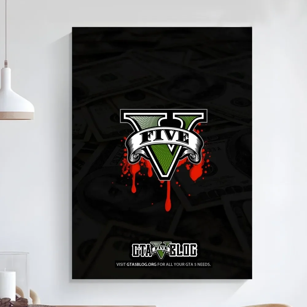 Game G-GTA 5 6 Poster Prints Wall Painting Bedroom Living Room Wall Bar Restaurant Sticker Small