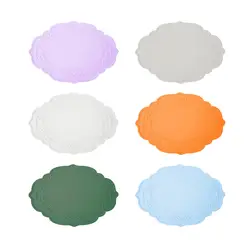 Table Placemat Portable Coaster Pad Silicone Placemat Oval Decorative Mat for Barbecue Farmhouse Hiking Home Dining Table