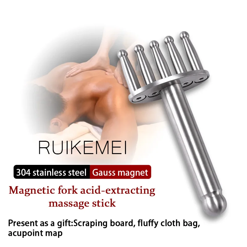 

Five-pronged round head Magnetic Fork Magnetic Point Meridian Massage Stick To Dredge Lymphatic Muscle Relaxation