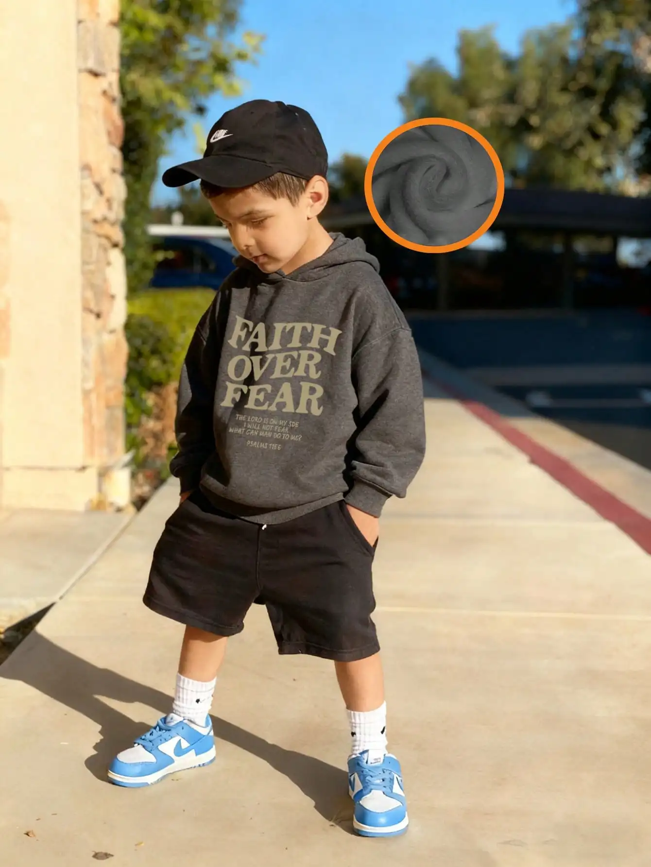 Young Boys' Graphic Print Thermal Lined Pullover Hooded Sweatshirt, Warm & Comfortable For Autumn/Winter sk25101335633945440