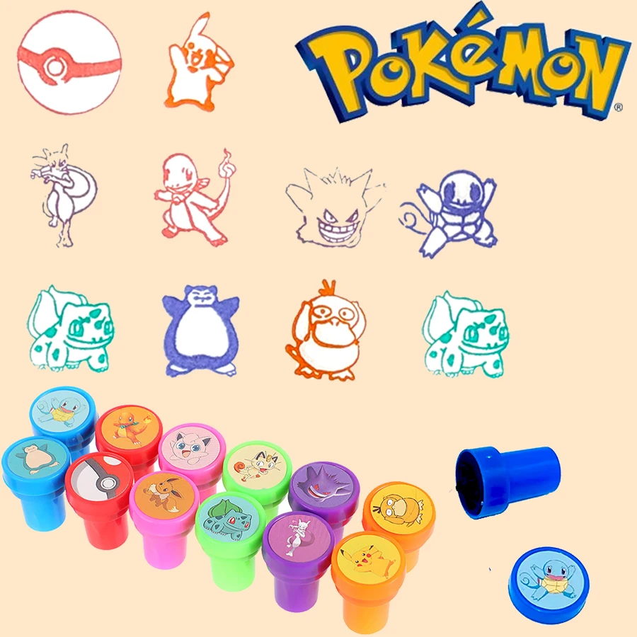 

Покемон вечерние сувениры Пикачу PokeBall печать штампы подарки на день рождения подарки для мальчиков и девочек, такие как классные награды призы