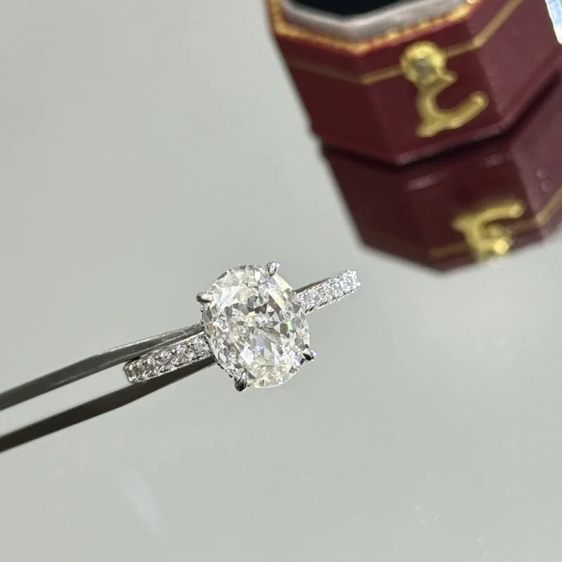 

Кольцо из стерлингового серебра 925 пробы с овальным бриллиантом 3 карата (высококачественный углеродистый алмаз) для женщин, ювелирное изделие для помолвки