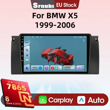 Srnubi Reproductor de Video con Pantalla Táctil 2 Din, CarPlay, Android Auto, GPS, Navegación, WiFi, Bluetooth para BMW Serie 5 E39 E53 M5 X5 1999-2006 1