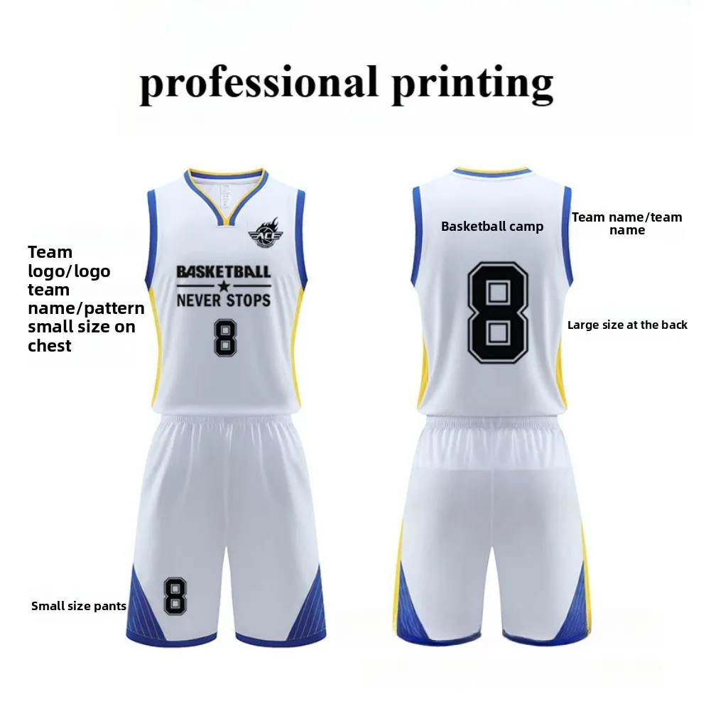 Men's Jersey Set Customized Team Logo Football Suit Personalized Printed Boys' Quick-dry Sports Suit Breathable Vest And Shorts