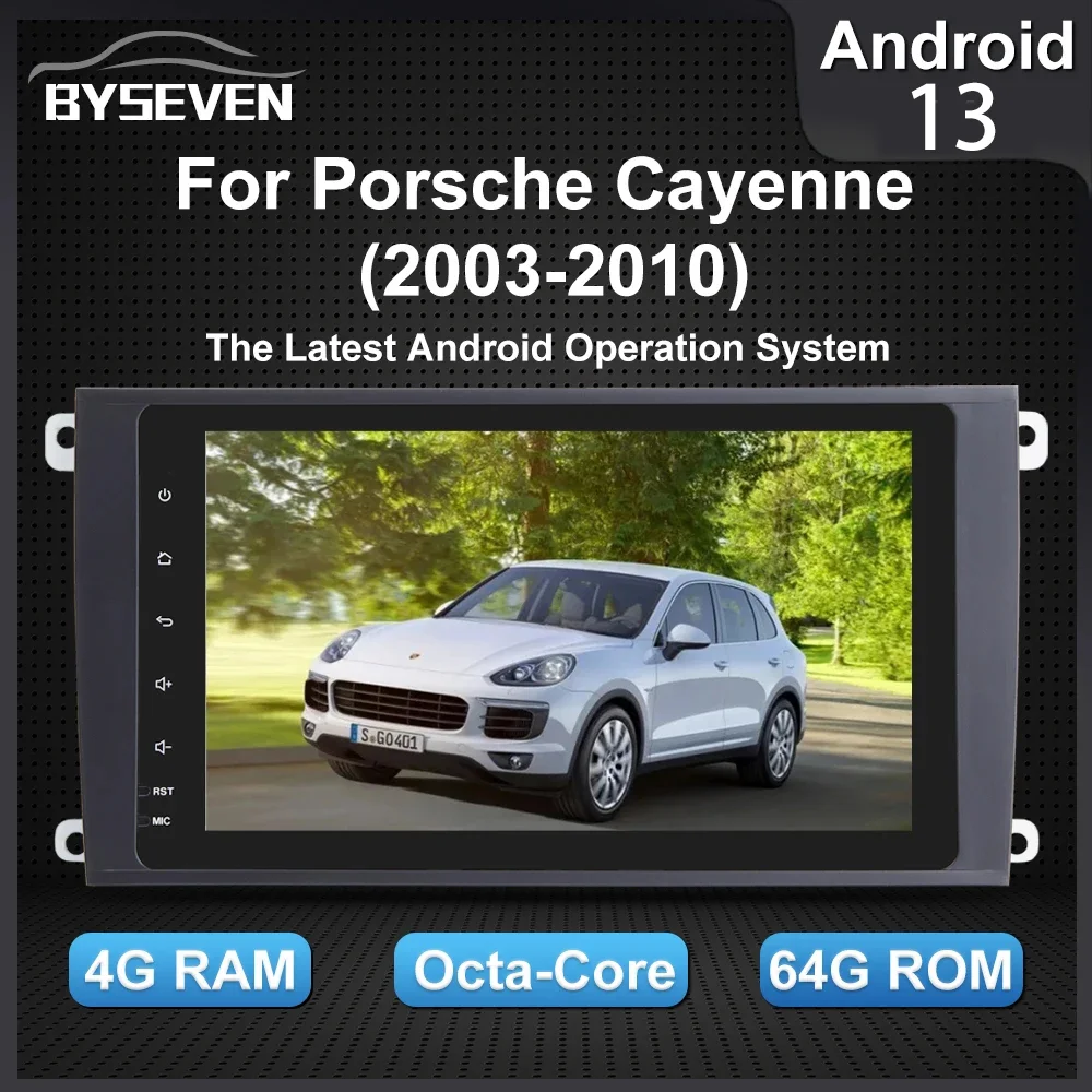 BySeven Android 13 DSP IPS For Porsche Cayenne 2003-2010 Car Multimedia Player GPS Navigation Head Unit Stereo 2din Video Player