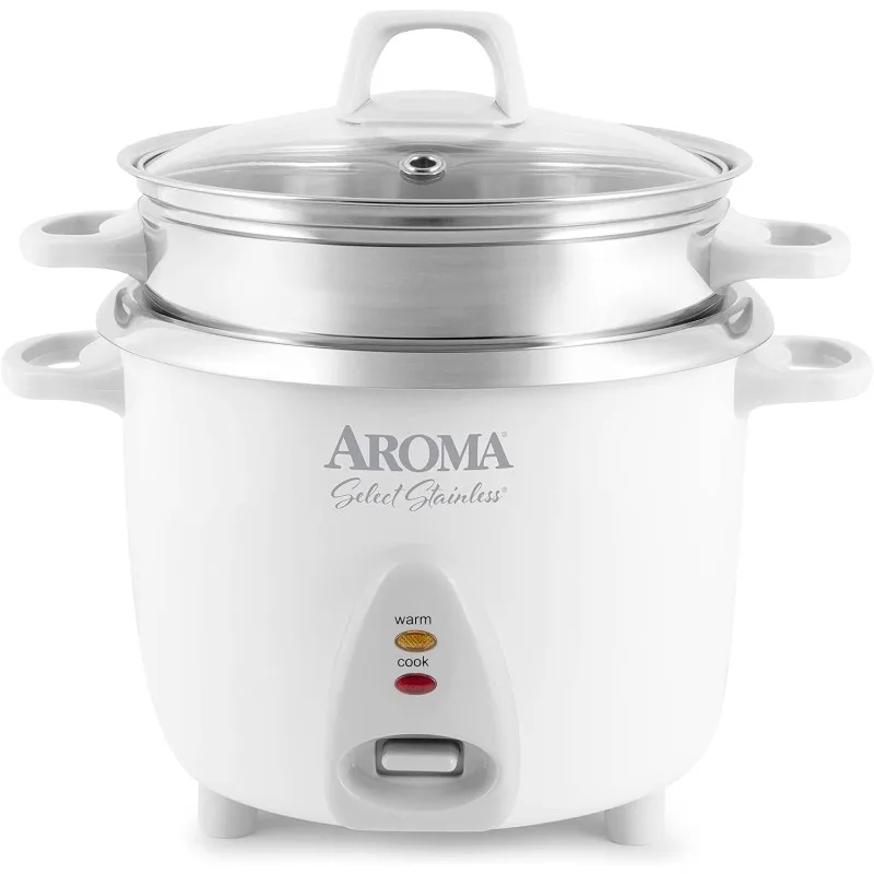 

14 cups/3Qt. Select stainless steel pot-style rice cooker and food steamer, one-touch operation, automatic keep warm mode