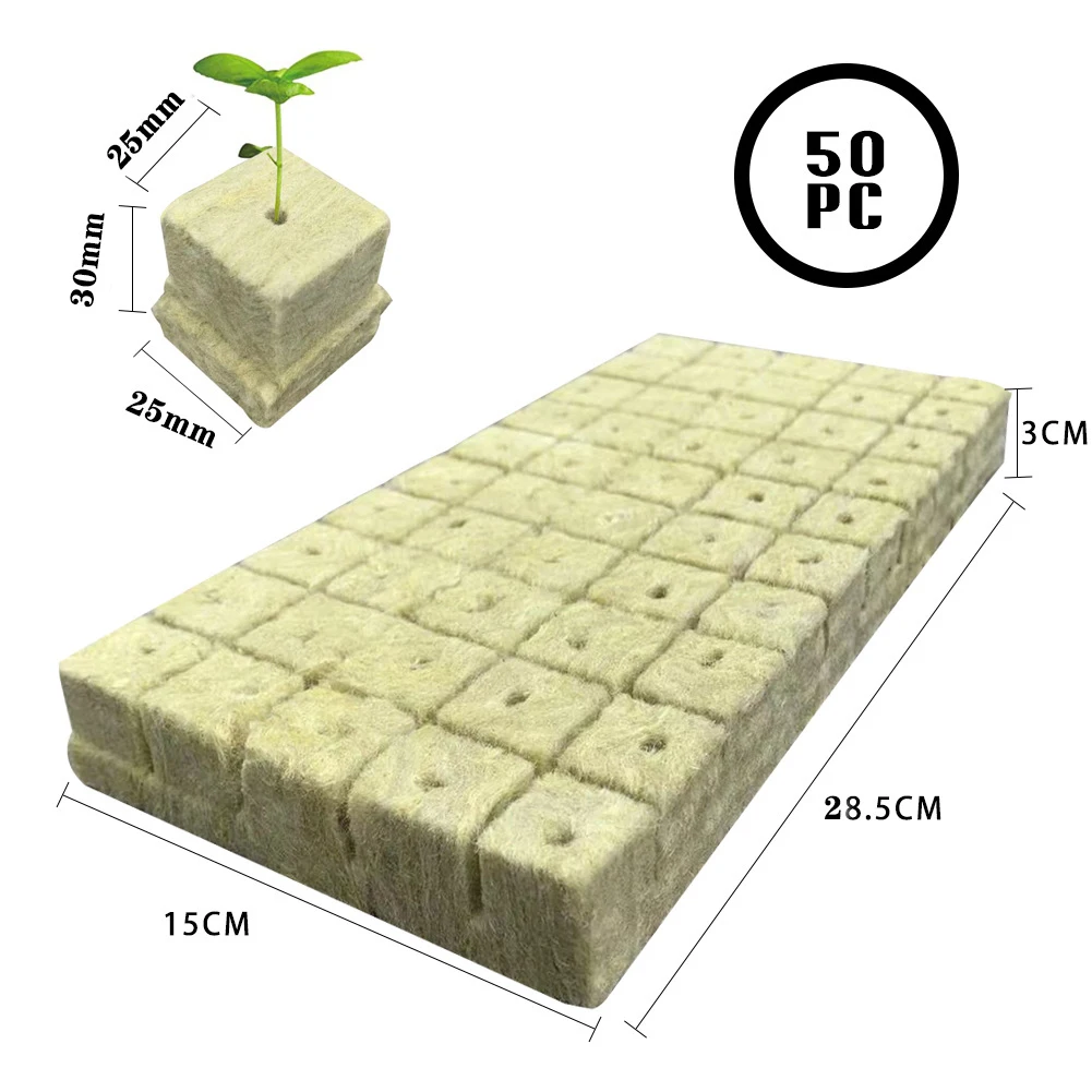 50pc Hydroponic- Sponge Block Cubes Water Soilless Cultivation Germination Pot Vegetable Culture Seedling= Planting Nursery Tool