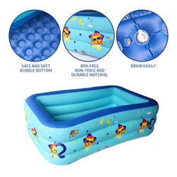 Summer Inflatable Ball Pit Pool for Kids, Toddlers, Blow Up PVC Swimming Pool for Indoor Outdoor Camping Backyard