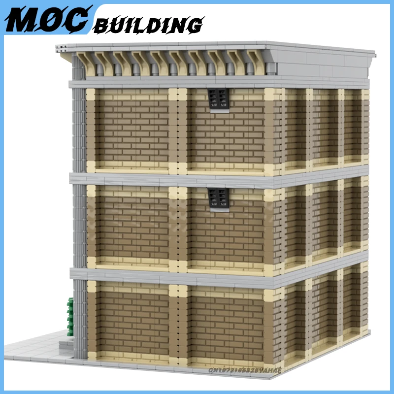 MOC シティストリートビュー建築古い銀行モデルビルディングブロック DIY 組立レンガコレクションディスプレイおもちゃクリエイティブギフト