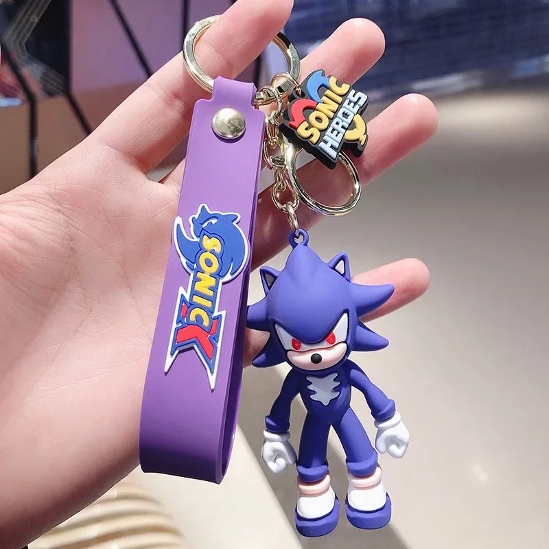 Creative Cartoon PVC Keychain Sony Series Pendant Cute Backpack Doll Keychain Sonic Kid Keychain Holiday Gift