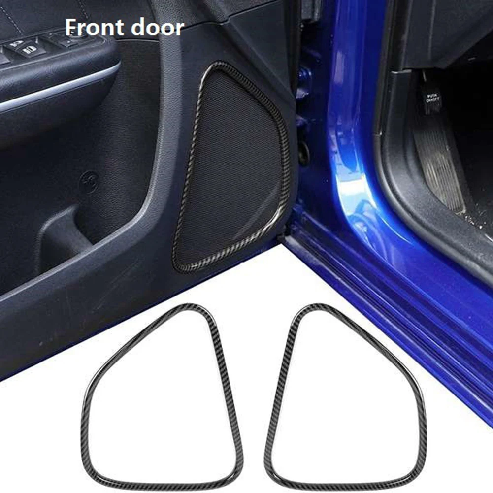 For Dodge Charger 2011-2022 Carbon Fiber Car Door Speaker Decoration Cover Trim Frame Sticker Interior