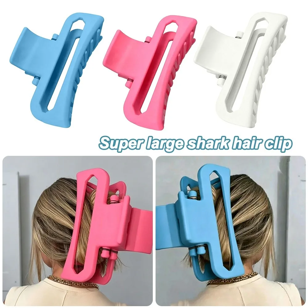 

Модная розовая заколка-краб большого размера, не повреждающая волосы, заколка-акула, предотвращающая выпадение волос, для женщин