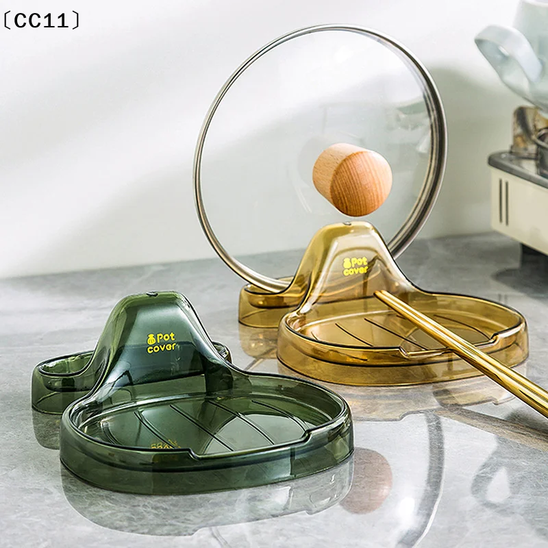 Household Pot Lid Holder With Drip Tray Sitting Kitchen Pot Lid No Drilling Required〔CC11〕