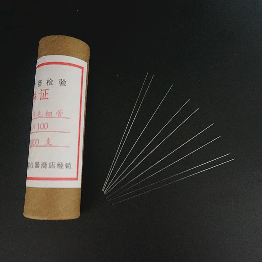 500pcs/box 80mm-200mm glass capillary tube one side sealed one side open, 0.9-1.1mm Glass Melting Point Capillary Tube