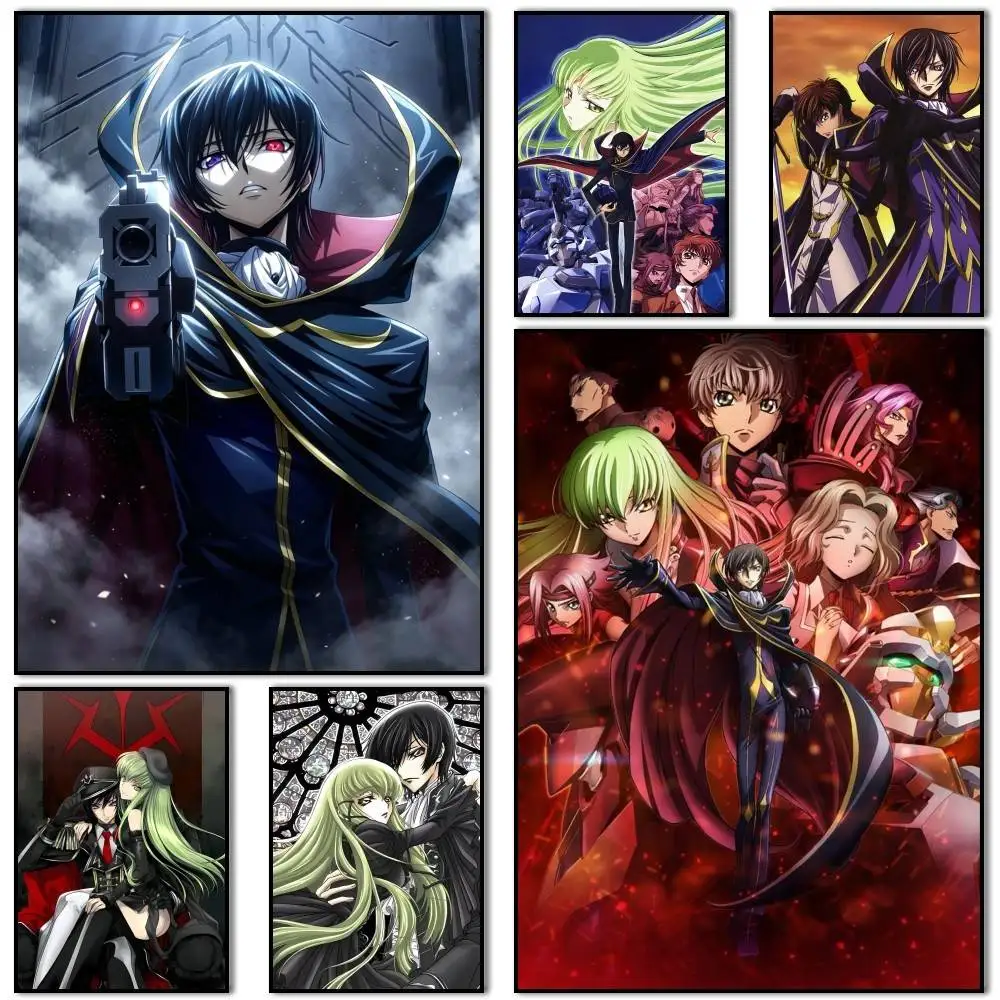 

Lelouch L-Lamperouge Anime Code G-Geass Poster Self-adhesive Art Waterproof Paper Sticker Coffee House Bar Room Wall Decor