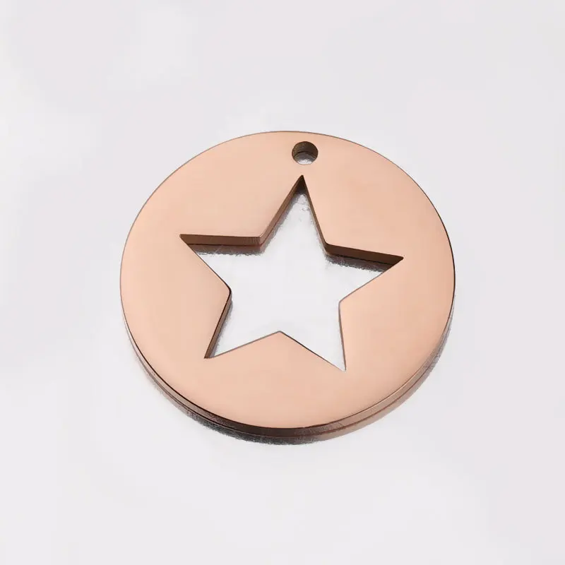 5Pcs 23mm Star Mirror Polish 304 Stainless Steel Charms Pendants Tags Diy Jewelry Findings Accessoires