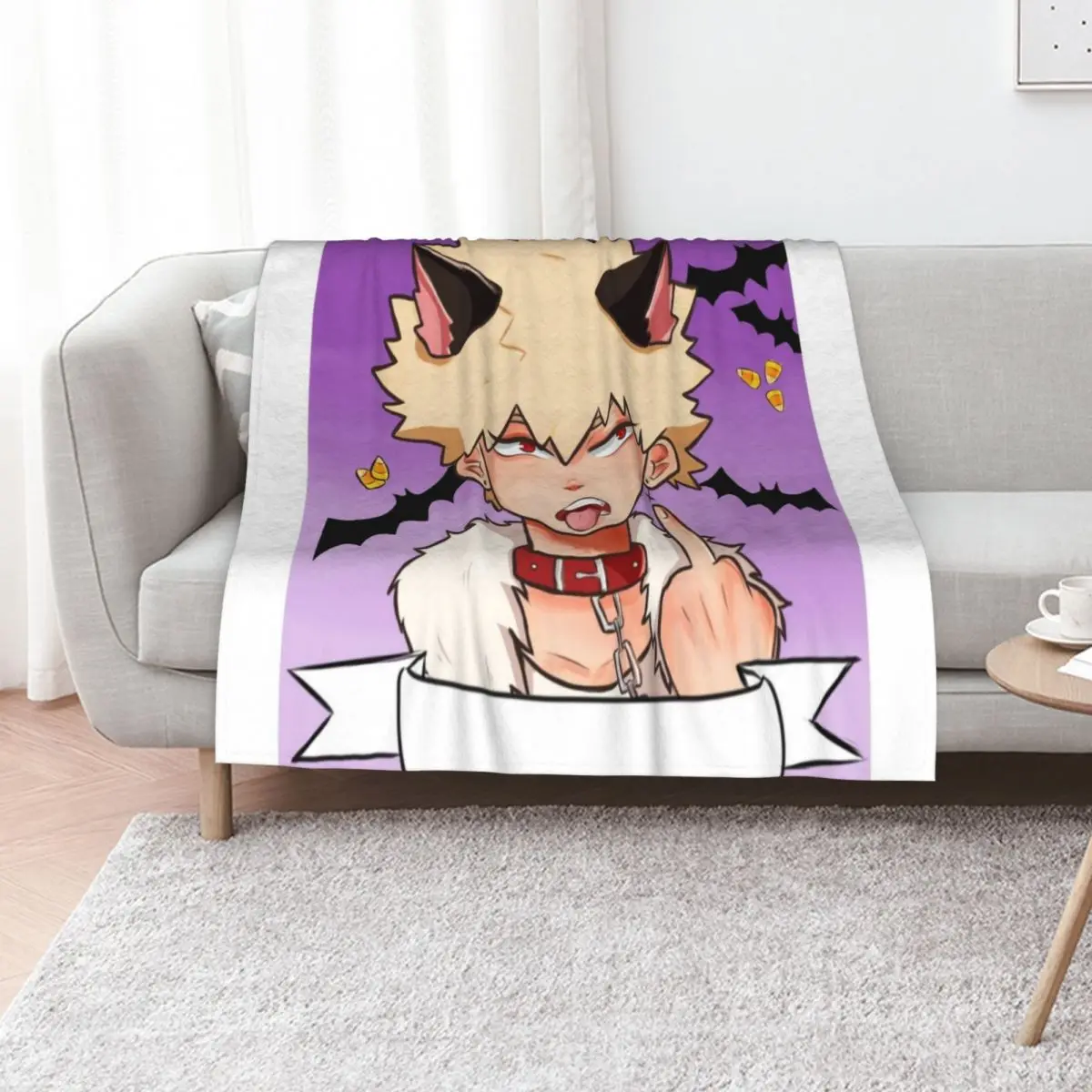 

Bakugo Halloween Throw Blanket wednesday Extra Large Throw Bed covers Luxury Designer Blankets