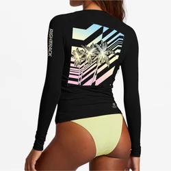 RT Women's Surfing Shirt Sexy Ladies Flowers Surf T-Shirts Beach Sunscreen Rashguard UV Protection Swimwear UPF50+ Clothes