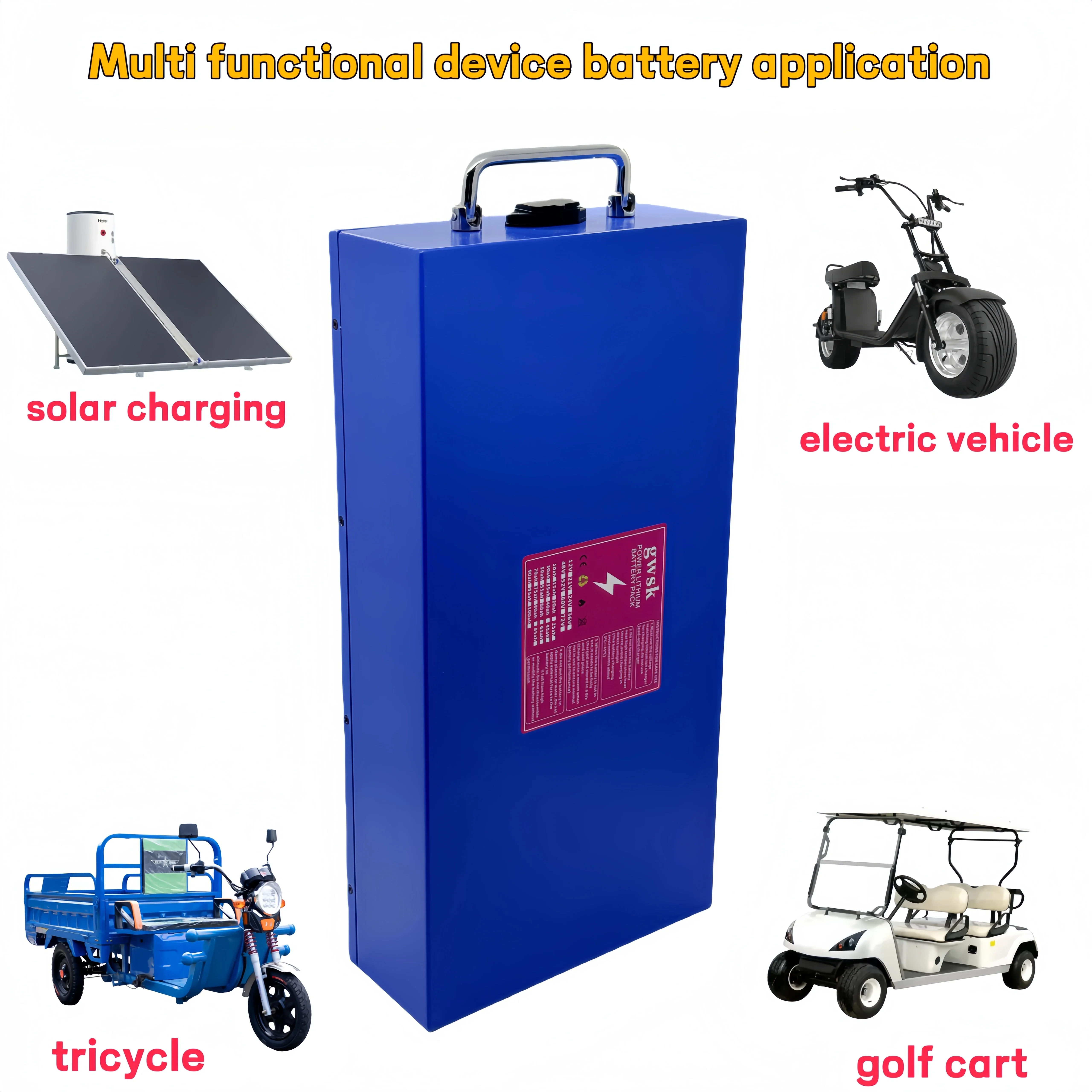 بطارية ليثيوم أيون 72V60V48V21700 مع نظام BMS مدمج. منتج جديد، علامة تجارية جديدة 100% بسعة كاملة #2