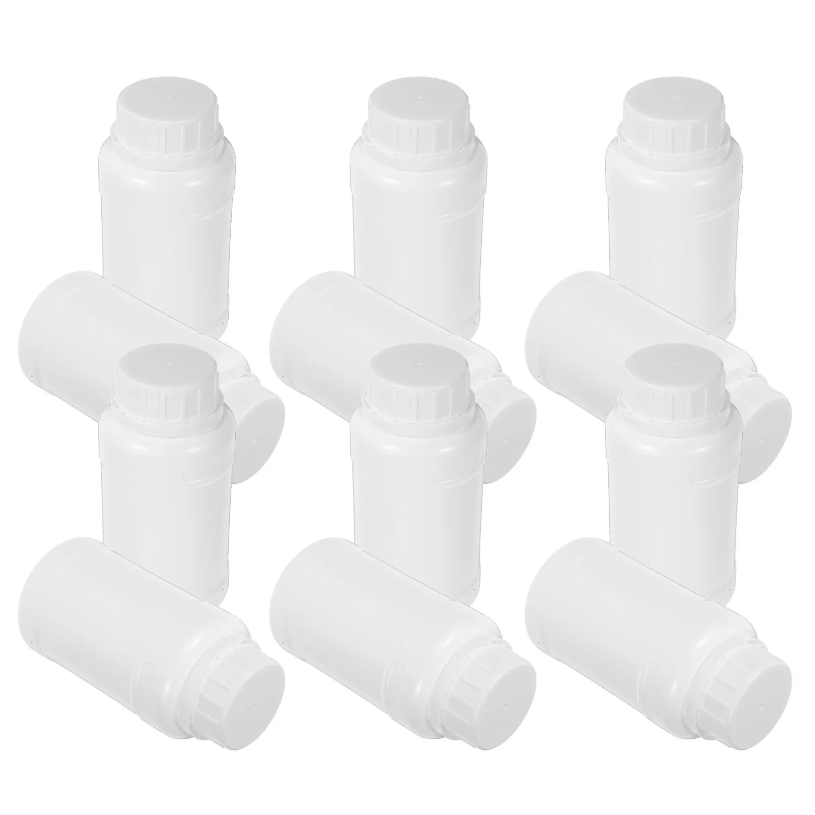 

12 Pcs Plastic Wide Mouth Graduated Bottles Laboratory Chemical Reagent Sample Storage for Liquids White