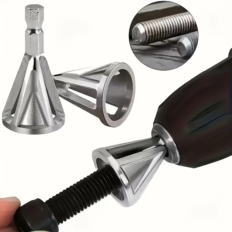 

Stainless Steel Bolt Deburring Tool, Hex Shank Thread Chamfering Tool for Power Drills, Remove Burrs & Chamfer Bolts, Nuts