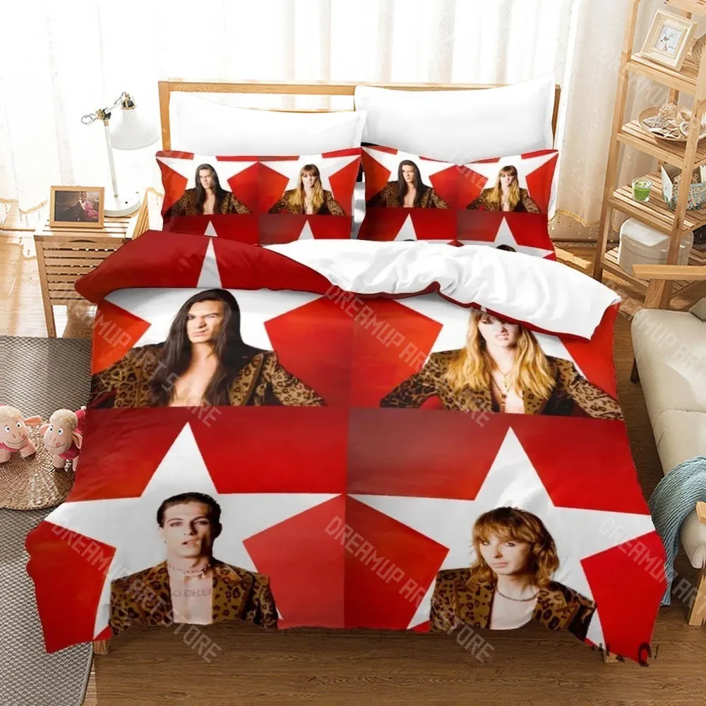 3D Printed Maneskin Music Band Bedding Set for Boys Girls Duvet Cover Pillowcase Twin Queen King Full Single Double Sizes