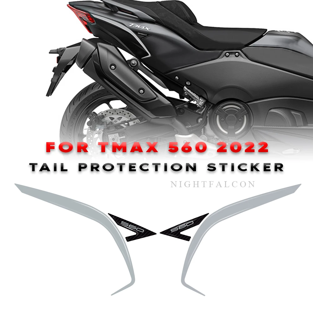 For yamaha tmax 560 2022 tail corner protection Sticker  3D Tank pad Stickers Oil Gas Protector Cover Decoration