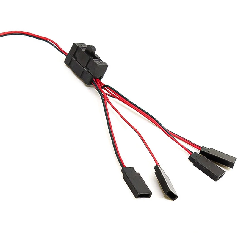 1PCS RC Servo Extension 1 to 4 Y Wire Cable LED Light Control Power Switch for JR Futaba RC