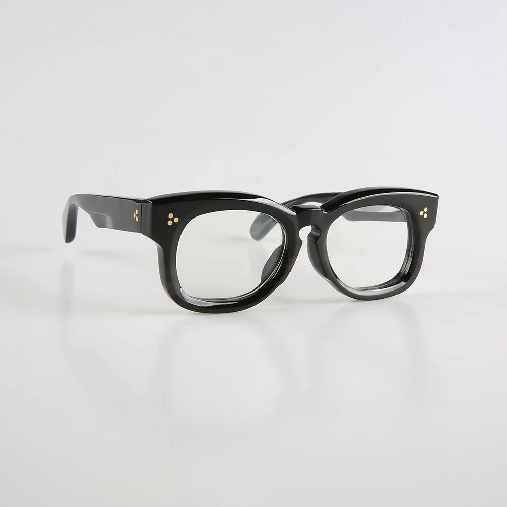 Eyeglass Frames Square Thick Rivets Unique Vintage Handmade Buffalo Horn Prescription Eyeglasses Reading Men's Glasses Frame