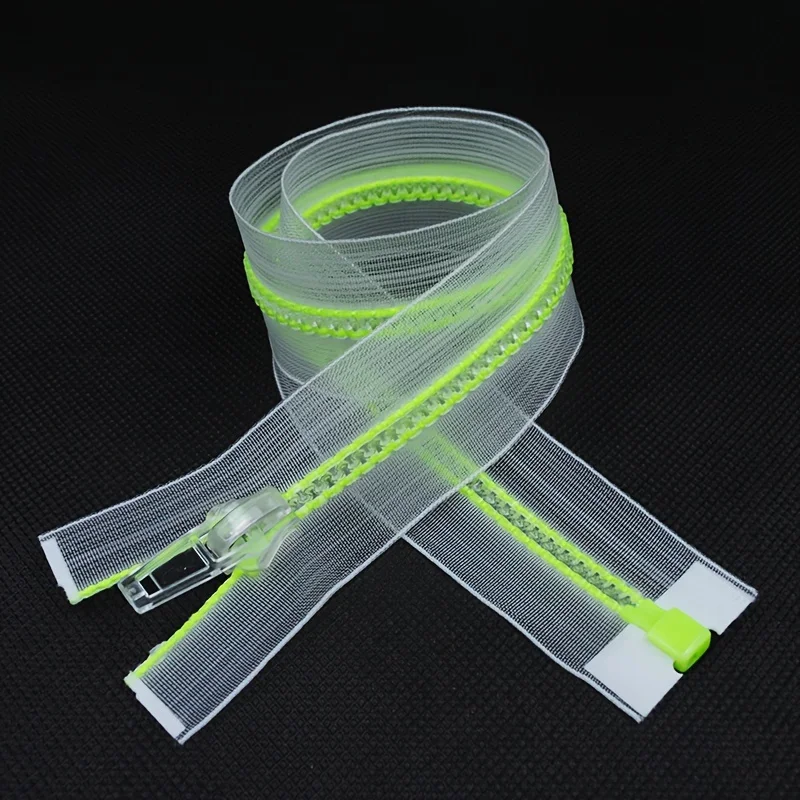 1pc 20/80cm 5# Resin Zippers Transparent Open Close End Plastic Puller Zipper For Sewing Jacket Clothes Bags Accessories