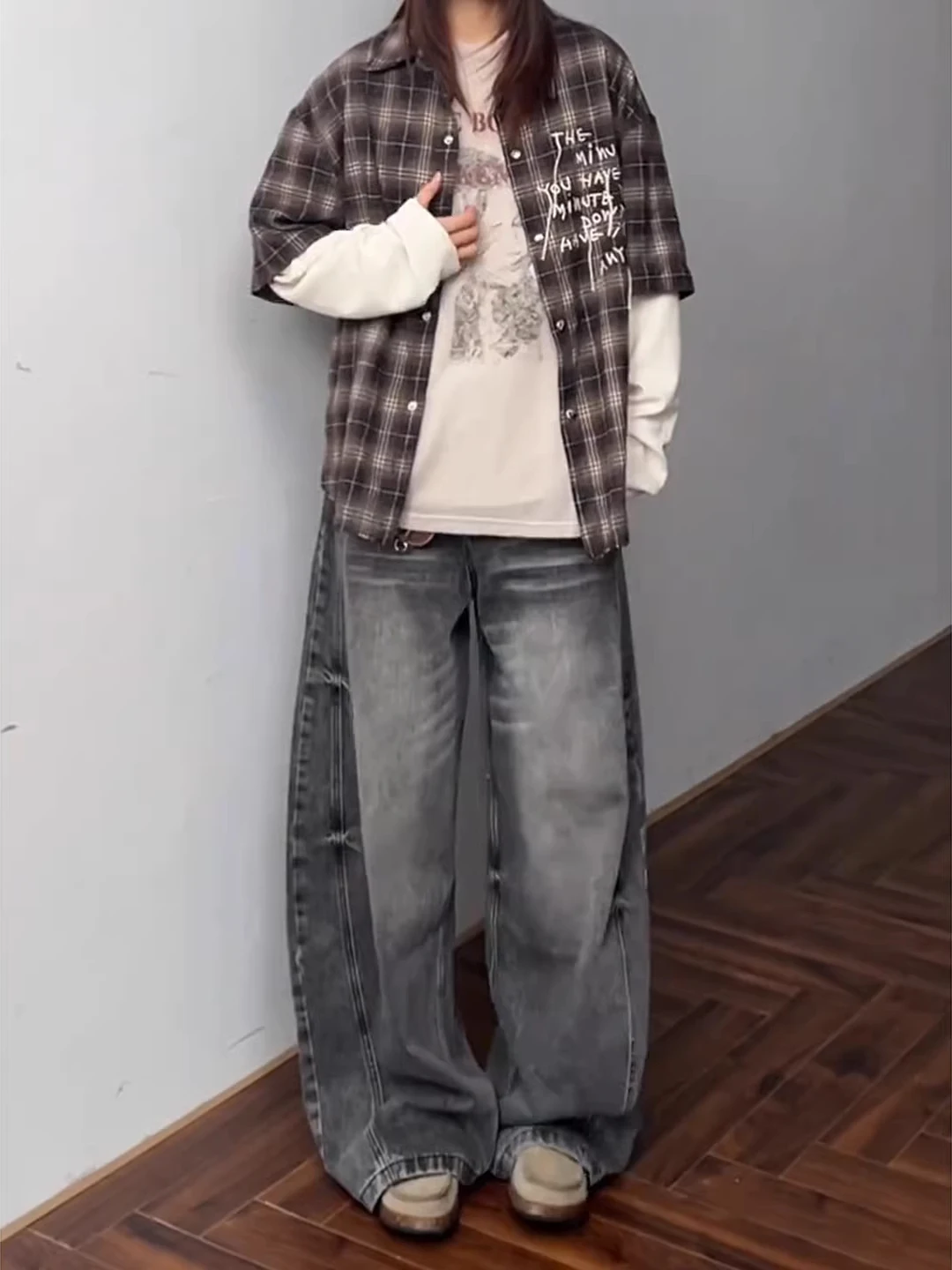 

Waed Bla ey Wide Leg Men's Jeans Loose Conceal Slim Micro Flared Straight Cut Vintage American Sle Knife Pants