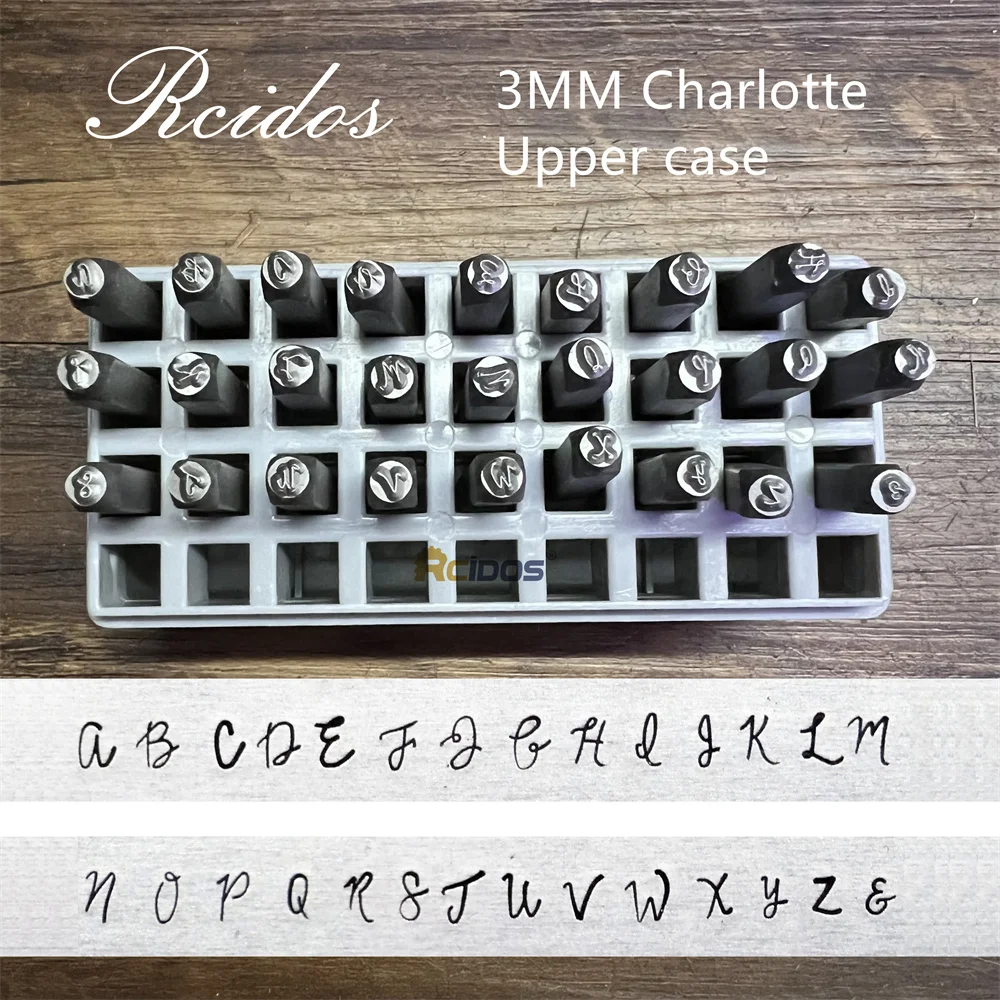 RCIDOS 3MM Charlotte Melody Juniper pismo odręczne styl artystyczny wielkie/dolne etui list metalowy zestaw stempli 27 sztuk/pudło