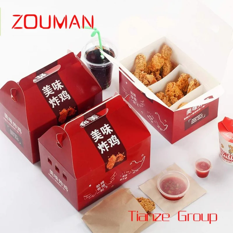 

Custom , Custom Printed Fried French Chips Paper Box Restaurant Roast Chicken Fast Food Packaging