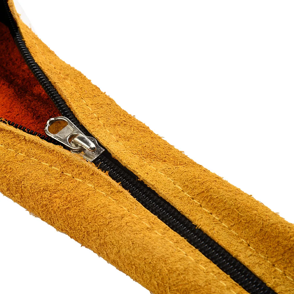 TIG Mig Torch Cable Hose With Zip Yellow Welding Cover 23\' Long 4\" Wide Accessories Cowhide Leather Equipment