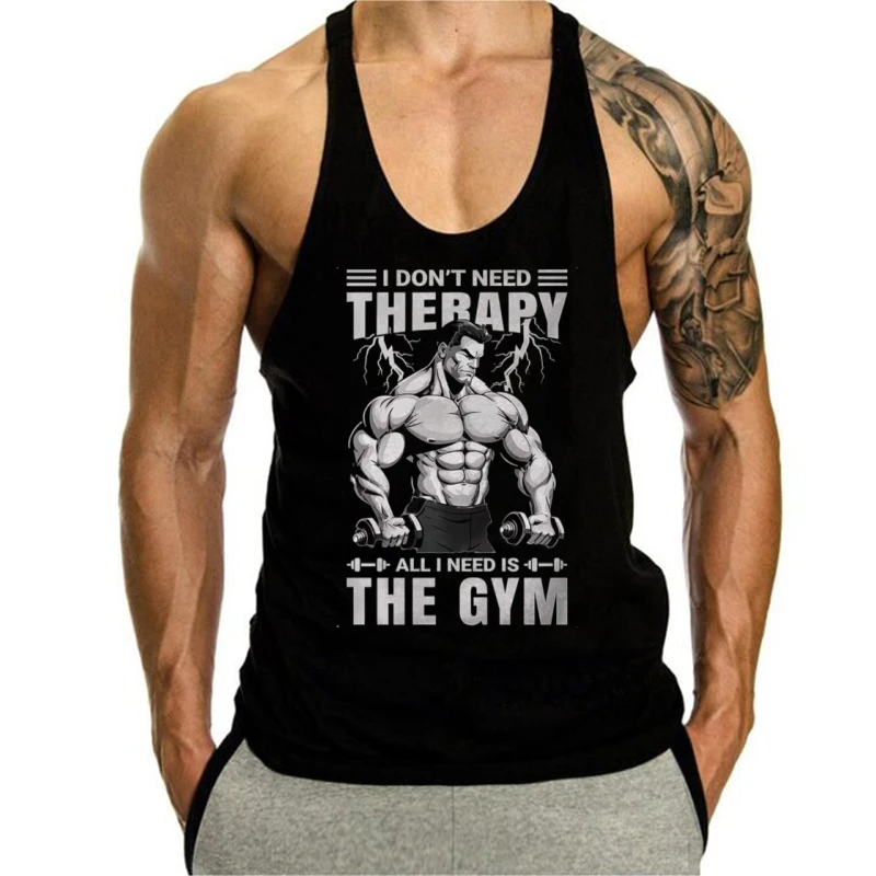 

2025 Men's Fitness Bodybuilding Vest - Slim Fit Gym Clothing, Breathable Sleeveless Muscle Vest for Training & Workout