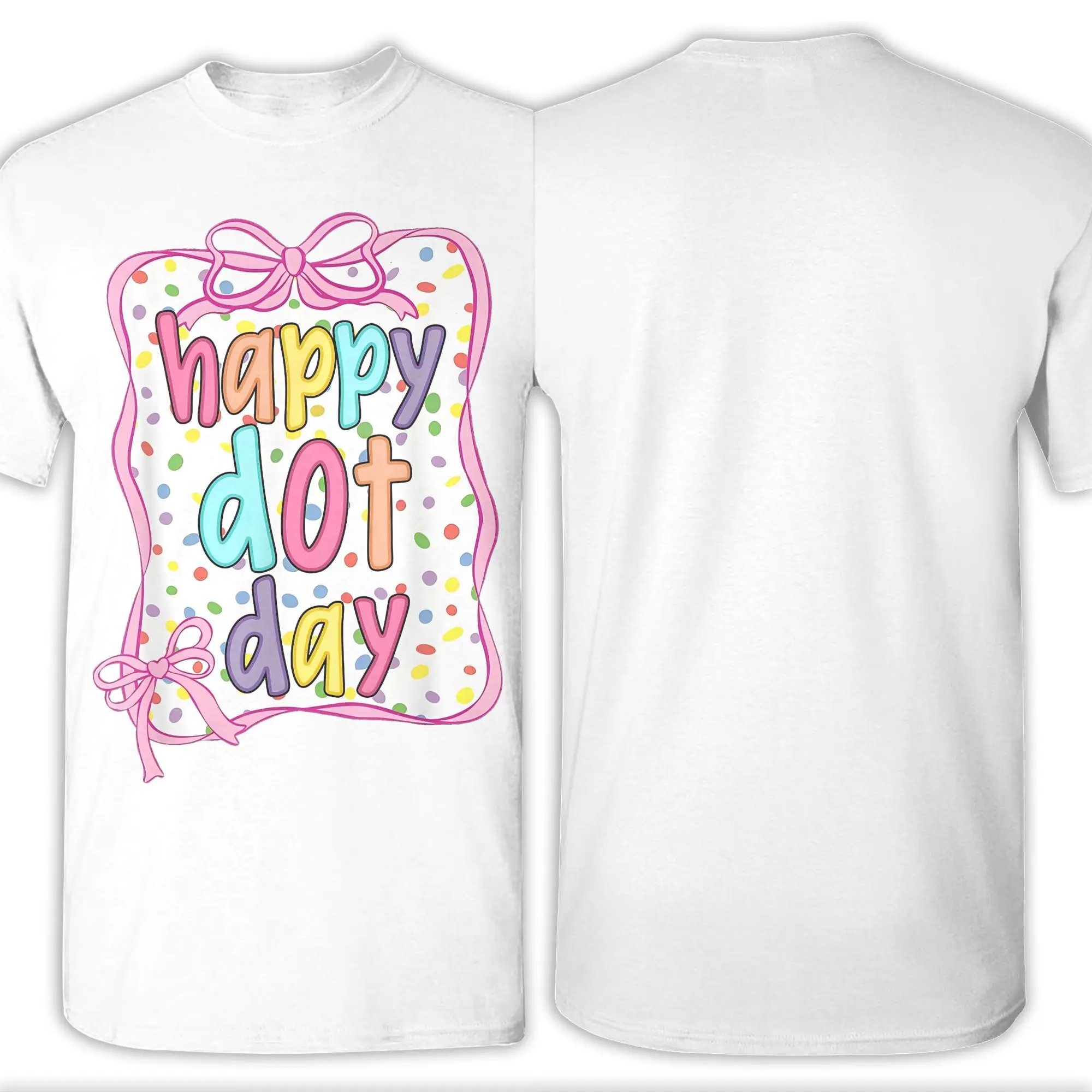 الجدة رائع سعيد نقطة يوم ملون البولكا نقطة تي شيرت الرجال طاقم الرقبة 100% القطن تي شيرت قصيرة الأكمام تي شيرت بلوزات كبيرة الحجم #5