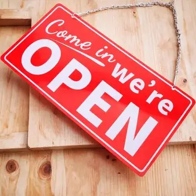 Business Door Sign Open Closed Erasable Hours Display Thick Construction Sun Resistant Fade Proof Outdoor Front Door Decor Store