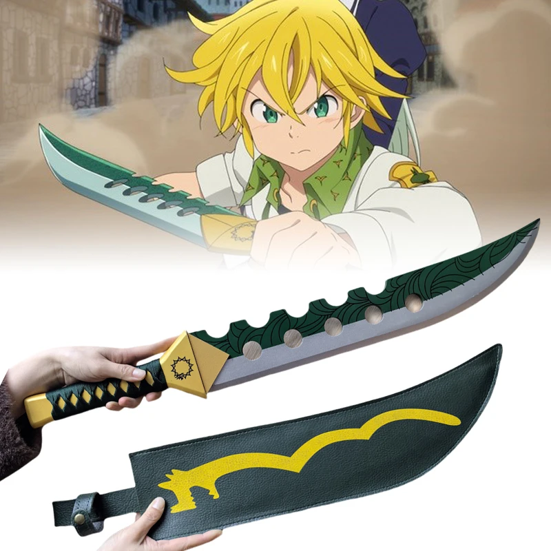 

28-дюймовый меч Meliodas Lost Bane Katana, аниме «Семь смертных грехов», реквизит для косплея, реальный размер, японский нож Katana Sabre, игрушка в подарок