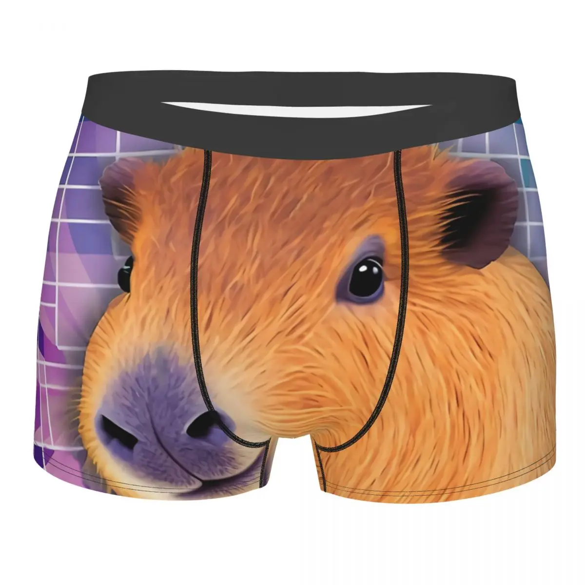 Meme Techno Man's Boxer Briefs Underpants Capybara Highly Breathable Top Quality Gift Idea