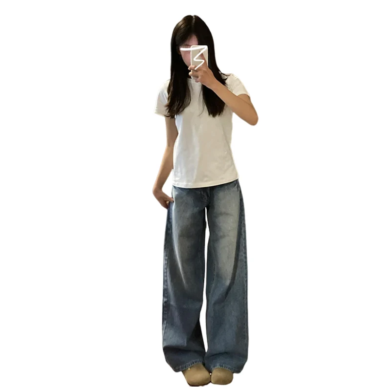 White Strapless Short Sleeve T-Shirt Women Slim Fit O-Neck Designer Niche Spicy Model Top New Arrival