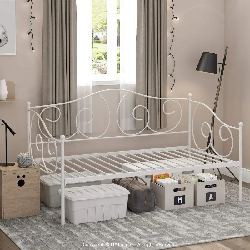 Angeland Carca Divano letto in metallo, doppio, bianco