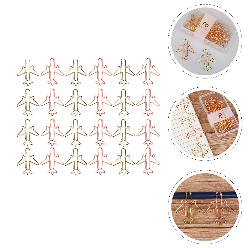 

24Pcs Fun Paper Clips Airplane Design Bookmark Clips for Envelopes Business Cards Page Markers School Office Stationery
