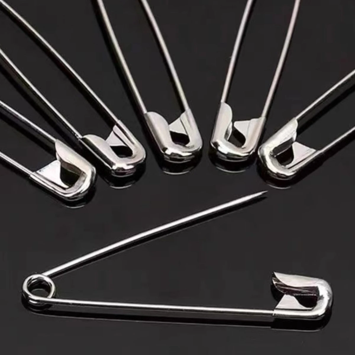 100 Stück Sicherheitsnadeln aus Edelstahl, 18-53 mm, für Kleidungspositionierung, DIY-Bastelarbeiten, Kleidungsdekoration, Zubehörwerkzeug – Detail 6