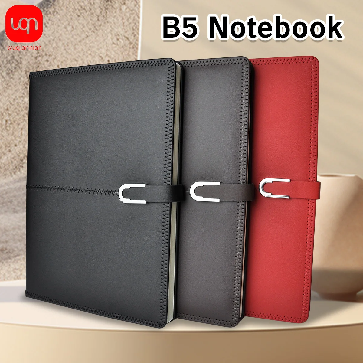 PU leather magnetic closure diary 216 pages line book B5 thick notebook notebook office and study stationery 