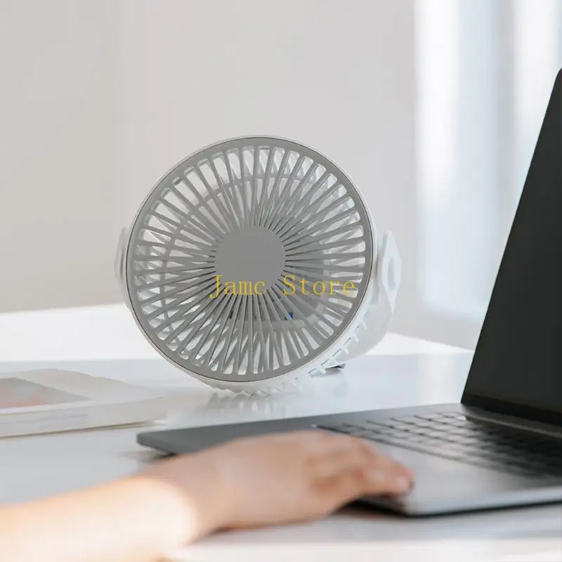 LX0B USB Desktop Fan Portable Fan with Strong 4 Speeds Quiet Desk Fan for Office Table Bedroom Kitchen